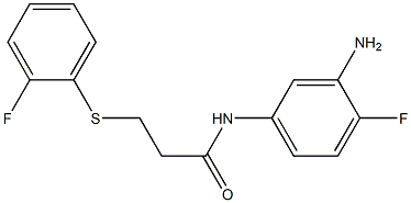 N-(3-amino-4-fluorophenyl)-3-[(2-fluorophenyl)sulfanyl]propanamide 化学構造式