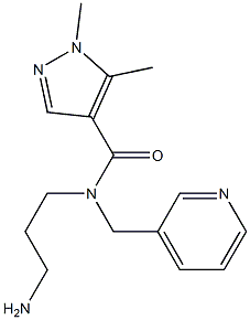 N-(3-aminopropyl)-1,5-dimethyl-N-(pyridin-3-ylmethyl)-1H-pyrazole-4-carboxamide 化学構造式