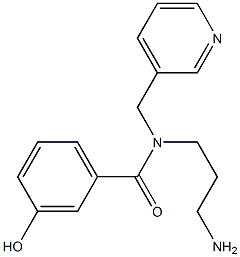 N-(3-aminopropyl)-3-hydroxy-N-(pyridin-3-ylmethyl)benzamide Struktur