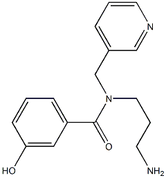 N-(3-aminopropyl)-3-hydroxy-N-(pyridin-3-ylmethyl)benzamide,,结构式