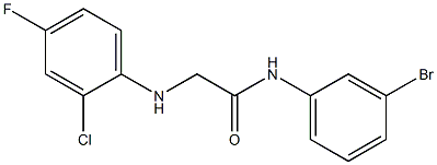 N-(3-bromophenyl)-2-[(2-chloro-4-fluorophenyl)amino]acetamide 化学構造式