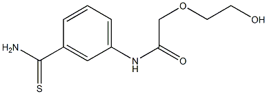 N-(3-carbamothioylphenyl)-2-(2-hydroxyethoxy)acetamide 化学構造式