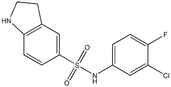 N-(3-chloro-4-fluorophenyl)-2,3-dihydro-1H-indole-5-sulfonamide Structure