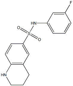 N-(3-fluorophenyl)-1,2,3,4-tetrahydroquinoline-6-sulfonamide,,结构式