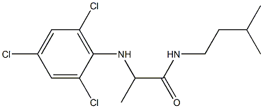 N-(3-methylbutyl)-2-[(2,4,6-trichlorophenyl)amino]propanamide 结构式