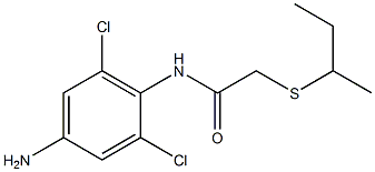 N-(4-amino-2,6-dichlorophenyl)-2-(butan-2-ylsulfanyl)acetamide 化学構造式