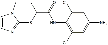 N-(4-amino-2,6-dichlorophenyl)-2-[(1-methyl-1H-imidazol-2-yl)sulfanyl]propanamide 结构式