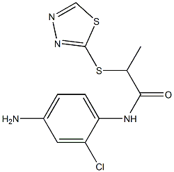 N-(4-amino-2-chlorophenyl)-2-(1,3,4-thiadiazol-2-ylsulfanyl)propanamide 化学構造式