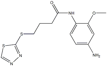 N-(4-amino-2-methoxyphenyl)-4-(1,3,4-thiadiazol-2-ylsulfanyl)butanamide 化学構造式