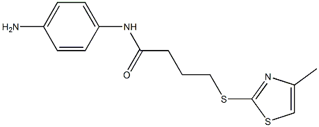 N-(4-aminophenyl)-4-[(4-methyl-1,3-thiazol-2-yl)sulfanyl]butanamide 结构式