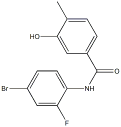 N-(4-bromo-2-fluorophenyl)-3-hydroxy-4-methylbenzamide 化学構造式