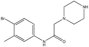 N-(4-bromo-3-methylphenyl)-2-(piperazin-1-yl)acetamide Structure