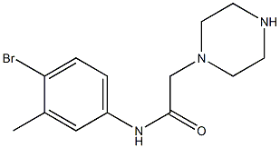 N-(4-bromo-3-methylphenyl)-2-(piperazin-1-yl)acetamide 结构式