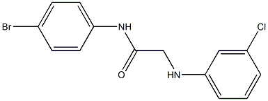 N-(4-bromophenyl)-2-[(3-chlorophenyl)amino]acetamide 化学構造式