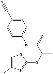 N-(4-cyanophenyl)-2-[(4-methyl-1,3-thiazol-2-yl)sulfanyl]propanamide Struktur