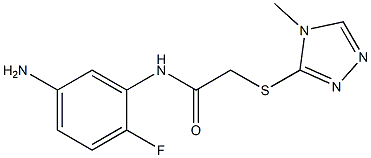 N-(5-amino-2-fluorophenyl)-2-[(4-methyl-4H-1,2,4-triazol-3-yl)sulfanyl]acetamide 化学構造式