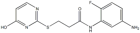 N-(5-amino-2-fluorophenyl)-3-[(4-hydroxypyrimidin-2-yl)sulfanyl]propanamide Struktur