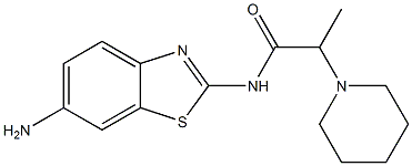 N-(6-amino-1,3-benzothiazol-2-yl)-2-(piperidin-1-yl)propanamide 化学構造式