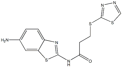 N-(6-amino-1,3-benzothiazol-2-yl)-3-(1,3,4-thiadiazol-2-ylsulfanyl)propanamide Struktur