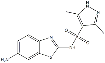 N-(6-amino-1,3-benzothiazol-2-yl)-3,5-dimethyl-1H-pyrazole-4-sulfonamide Structure