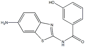 N-(6-amino-1,3-benzothiazol-2-yl)-3-hydroxybenzamide,,结构式