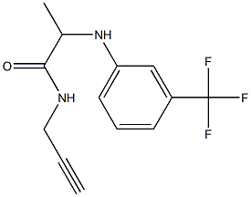 N-(prop-2-yn-1-yl)-2-{[3-(trifluoromethyl)phenyl]amino}propanamide 化学構造式