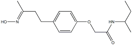 N-(sec-butyl)-2-{4-[(3E)-3-(hydroxyimino)butyl]phenoxy}acetamide Struktur