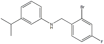 N-[(2-bromo-4-fluorophenyl)methyl]-3-(propan-2-yl)aniline Structure