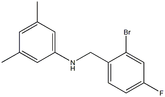 N-[(2-bromo-4-fluorophenyl)methyl]-3,5-dimethylaniline 化学構造式