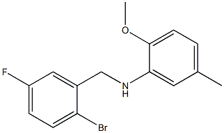 N-[(2-bromo-5-fluorophenyl)methyl]-2-methoxy-5-methylaniline Structure