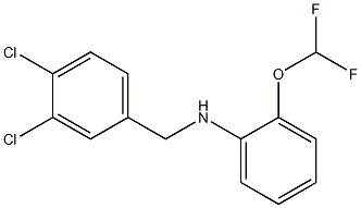 N-[(3,4-dichlorophenyl)methyl]-2-(difluoromethoxy)aniline 化学構造式