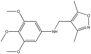 N-[(3,5-dimethyl-1,2-oxazol-4-yl)methyl]-3,4,5-trimethoxyaniline 化学構造式