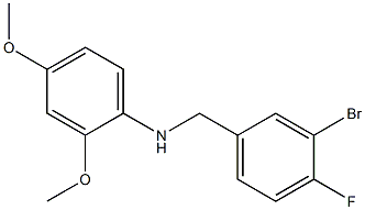 N-[(3-bromo-4-fluorophenyl)methyl]-2,4-dimethoxyaniline Struktur