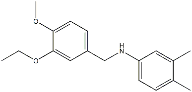 N-[(3-ethoxy-4-methoxyphenyl)methyl]-3,4-dimethylaniline,,结构式
