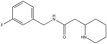 N-[(3-fluorophenyl)methyl]-2-(piperidin-2-yl)acetamide,,结构式