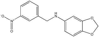 N-[(3-nitrophenyl)methyl]-2H-1,3-benzodioxol-5-amine,,结构式