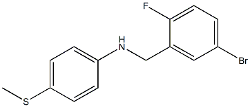 N-[(5-bromo-2-fluorophenyl)methyl]-4-(methylsulfanyl)aniline,,结构式