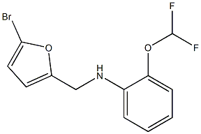 N-[(5-bromofuran-2-yl)methyl]-2-(difluoromethoxy)aniline 化学構造式