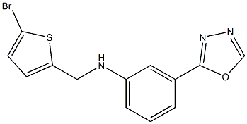 N-[(5-bromothiophen-2-yl)methyl]-3-(1,3,4-oxadiazol-2-yl)aniline 结构式