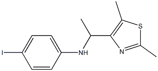 N-[1-(2,5-dimethyl-1,3-thiazol-4-yl)ethyl]-4-iodoaniline Struktur