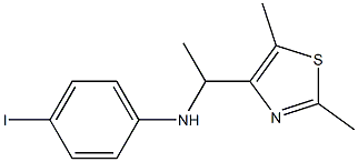 N-[1-(2,5-dimethyl-1,3-thiazol-4-yl)ethyl]-4-iodoaniline,,结构式