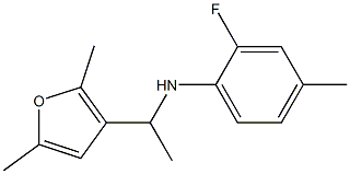 N-[1-(2,5-dimethylfuran-3-yl)ethyl]-2-fluoro-4-methylaniline,,结构式