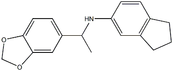 N-[1-(2H-1,3-benzodioxol-5-yl)ethyl]-2,3-dihydro-1H-inden-5-amine 结构式