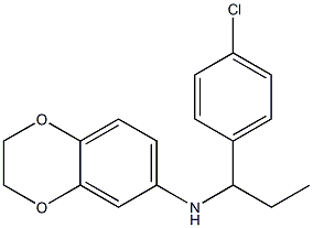 N-[1-(4-chlorophenyl)propyl]-2,3-dihydro-1,4-benzodioxin-6-amine Struktur