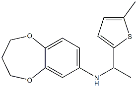 N-[1-(5-methylthiophen-2-yl)ethyl]-3,4-dihydro-2H-1,5-benzodioxepin-7-amine,,结构式