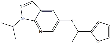 N-[1-(furan-2-yl)ethyl]-1-(propan-2-yl)-1H-pyrazolo[3,4-b]pyridin-5-amine,,结构式