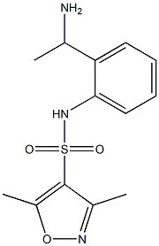 N-[2-(1-aminoethyl)phenyl]-3,5-dimethyl-1,2-oxazole-4-sulfonamide Struktur
