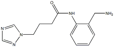 N-[2-(aminomethyl)phenyl]-4-(1H-1,2,4-triazol-1-yl)butanamide 化学構造式