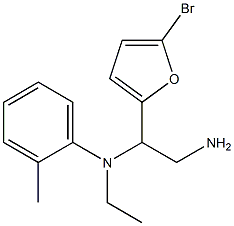 N-[2-amino-1-(5-bromo-2-furyl)ethyl]-N-ethyl-N-(2-methylphenyl)amine Struktur