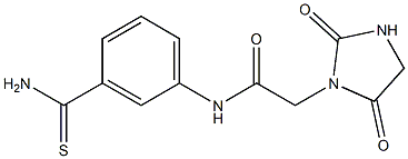 N-[3-(aminocarbonothioyl)phenyl]-2-(2,5-dioxoimidazolidin-1-yl)acetamide 结构式